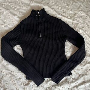 Forever 21 Black Ribbed Turtleneck Sweater